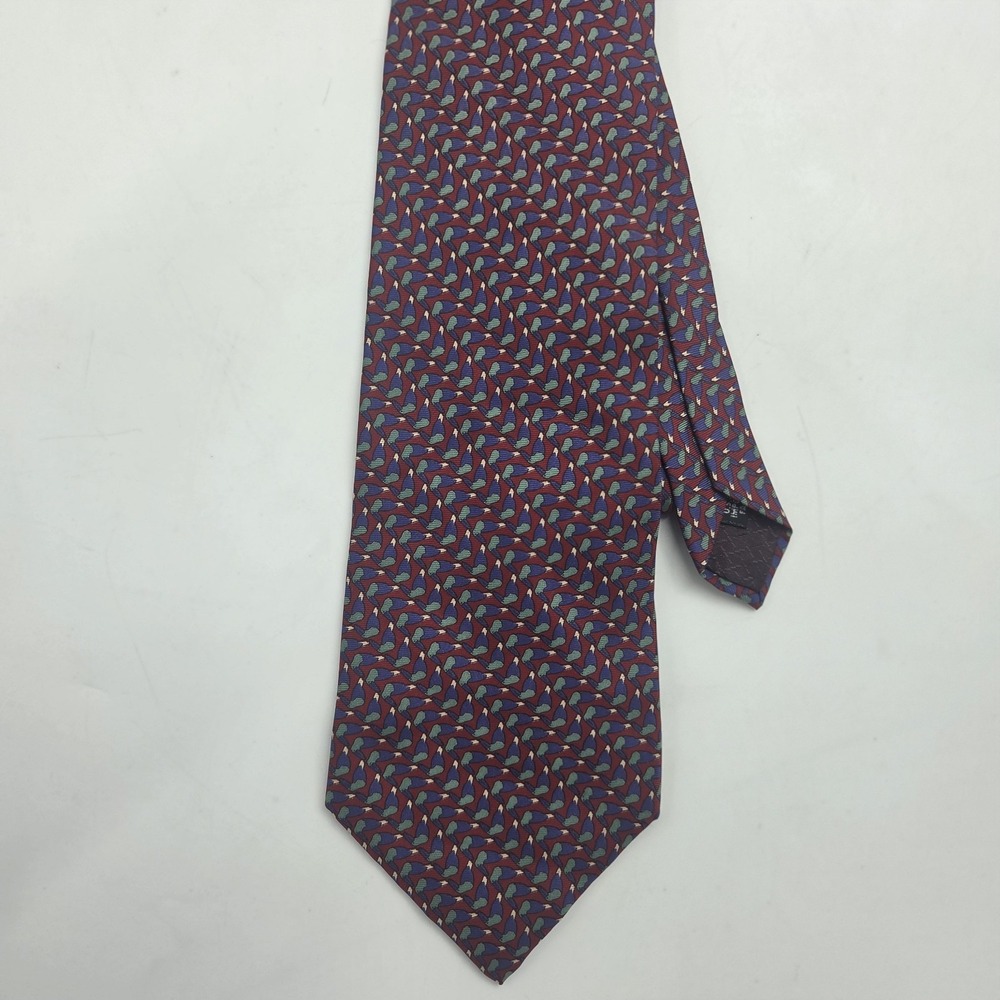 Chirstian Dior Monsieur Men's Dress Silk Tie 4" Wide Red with All Over Pattern